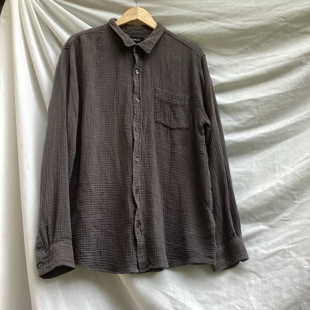 PacSun gray Casual Button Down Shirt with texture, size XL